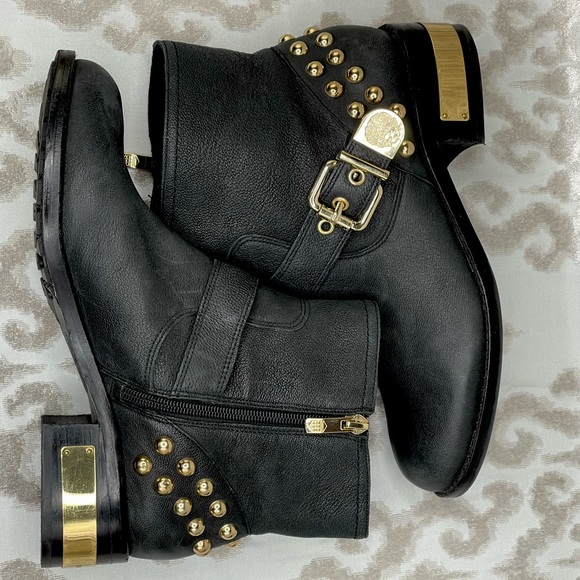Vince Camuto Windetta Moto Boots with Gold Studded Accents! Like new condition! - Picture 5 of 10